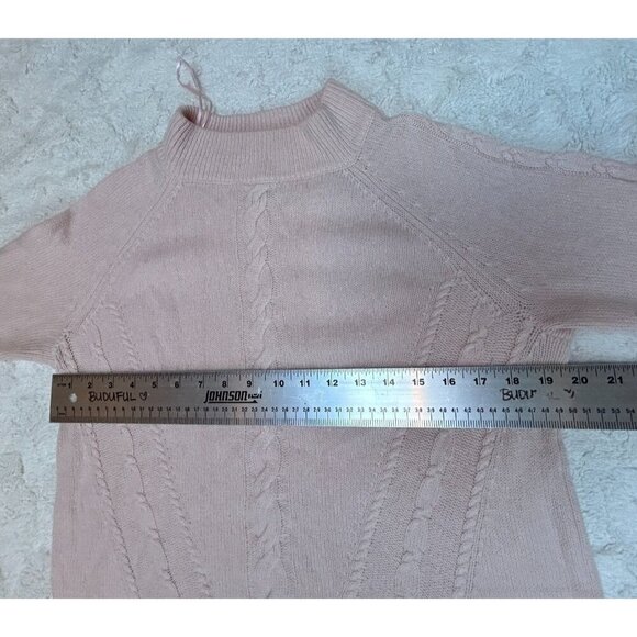 Nanette Nanette Lepore 100% 2-Ply Cashmere Cable-Knit Mock Neck Sweater XL Pink - Picture 5 of 8